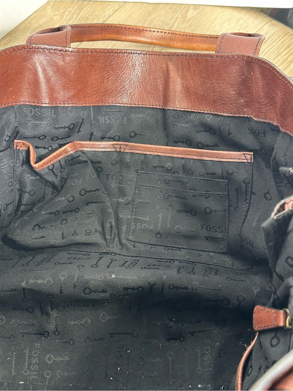FOSSIL Vintage Reissue XL Weekender Leather Tote Bag - Picture 15 of 16
